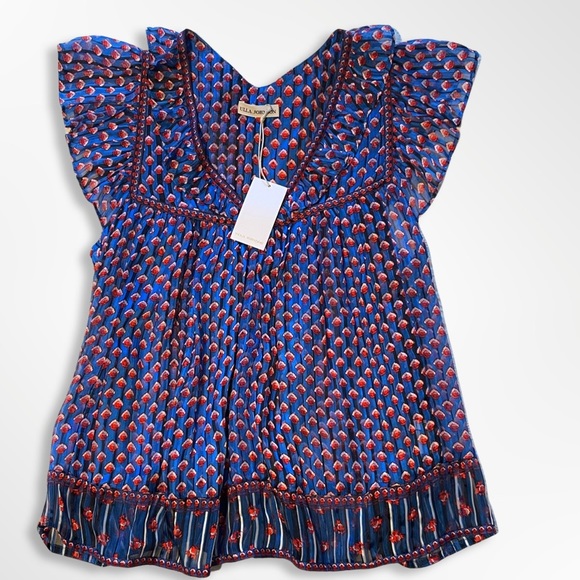 Ulla Johnson Avery Silk Chiffon Top - Picture 6 of 7